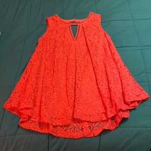 Umgee Pink Lace Sleeveless Blouse